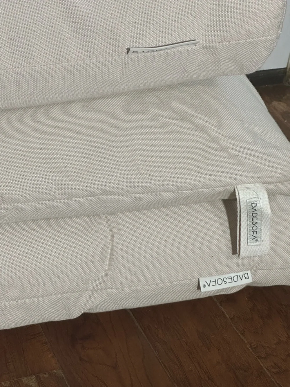 Back, Seat & Foot Pillow Set in Light Beige -